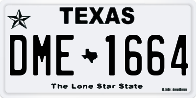 TX license plate DME1664