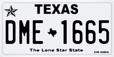 TX license plate DME1665