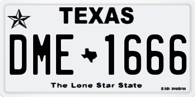 TX license plate DME1666