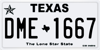TX license plate DME1667