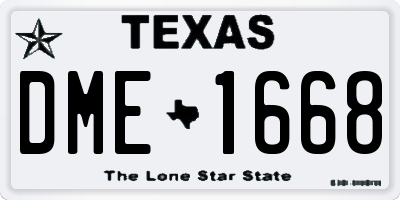 TX license plate DME1668