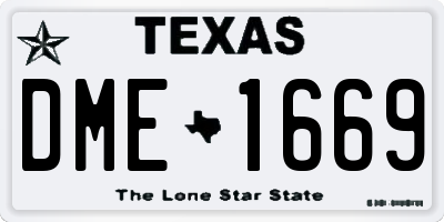TX license plate DME1669