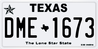 TX license plate DME1673