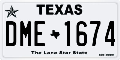 TX license plate DME1674