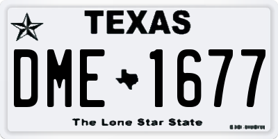 TX license plate DME1677