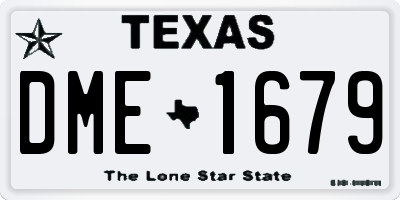 TX license plate DME1679