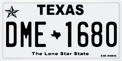 TX license plate DME1680