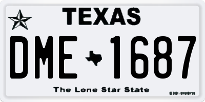 TX license plate DME1687