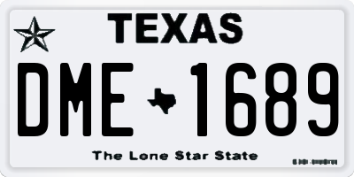 TX license plate DME1689