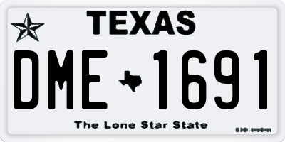 TX license plate DME1691
