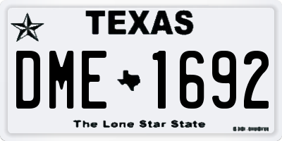TX license plate DME1692