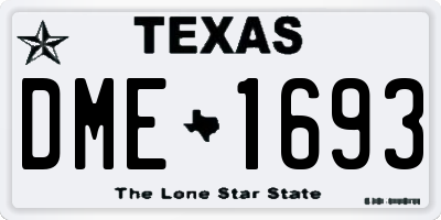 TX license plate DME1693