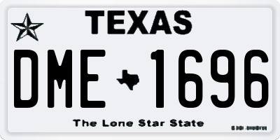 TX license plate DME1696