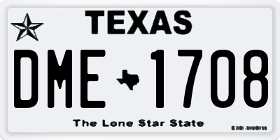 TX license plate DME1708