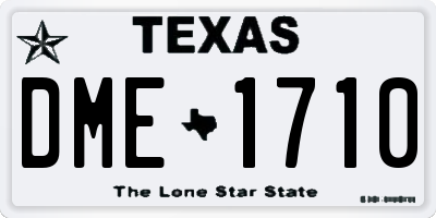 TX license plate DME1710