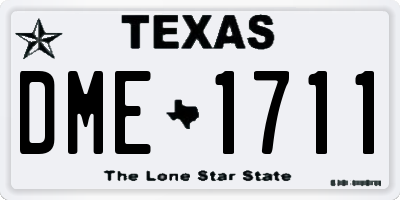 TX license plate DME1711