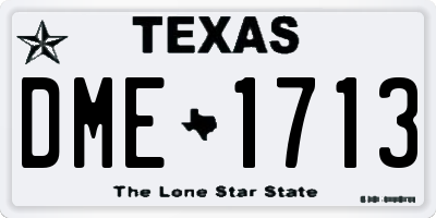 TX license plate DME1713