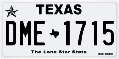 TX license plate DME1715