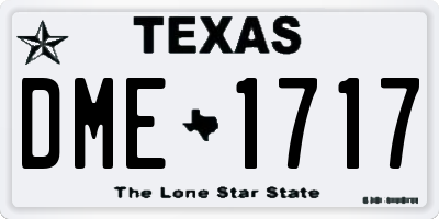 TX license plate DME1717