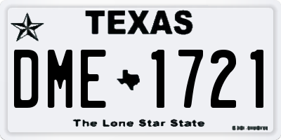 TX license plate DME1721