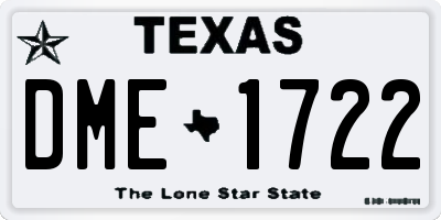 TX license plate DME1722