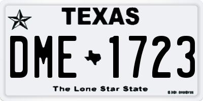 TX license plate DME1723