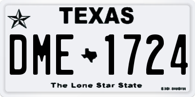 TX license plate DME1724