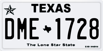 TX license plate DME1728
