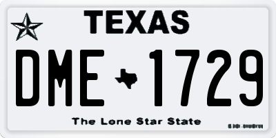 TX license plate DME1729