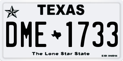 TX license plate DME1733