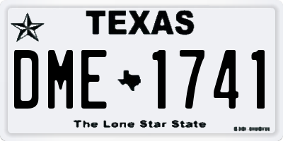TX license plate DME1741
