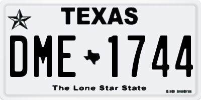 TX license plate DME1744