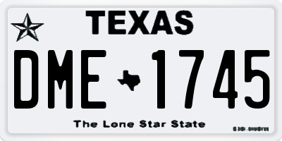 TX license plate DME1745