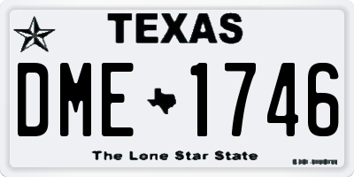 TX license plate DME1746