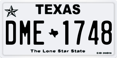 TX license plate DME1748