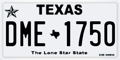 TX license plate DME1750