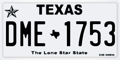 TX license plate DME1753