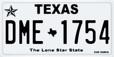 TX license plate DME1754