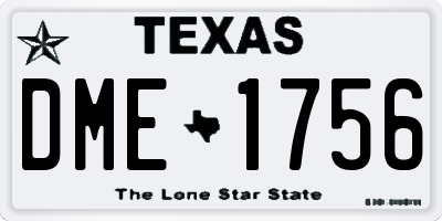 TX license plate DME1756