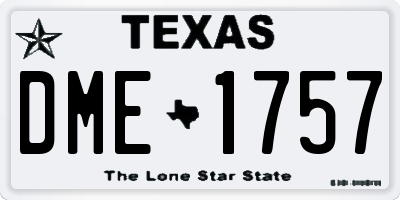 TX license plate DME1757