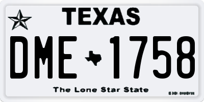 TX license plate DME1758