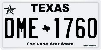 TX license plate DME1760