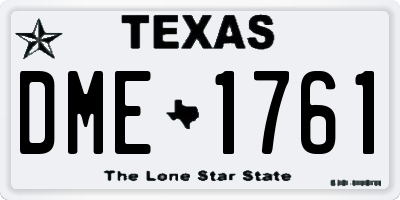 TX license plate DME1761