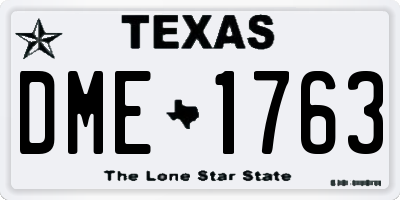 TX license plate DME1763
