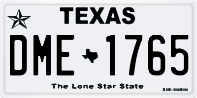 TX license plate DME1765