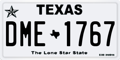 TX license plate DME1767