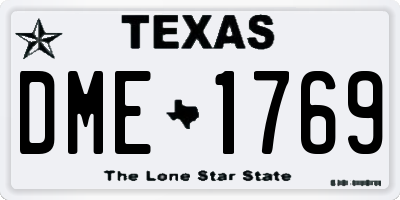 TX license plate DME1769