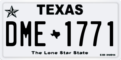 TX license plate DME1771