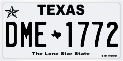 TX license plate DME1772