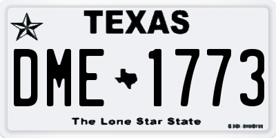 TX license plate DME1773